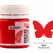 Червоний 07, глянцевий, 20 мл, фарба акрилова для декору ROSA Talent Червоний 07, глянцевий, 20 мл, фарба акрилова для декору ROSA Talent